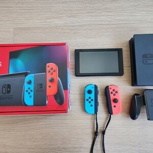 Nintendo Switch Console with Red and Blue Joy-Con